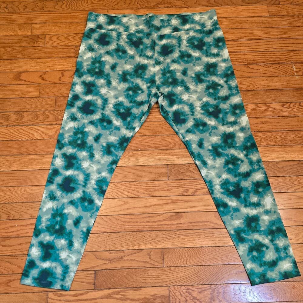 LOGO by Lori Goldstein Tie Dye Knit Leggings-Bule Size 2 XL
